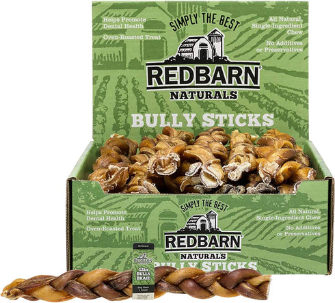 Redbarn 12" Braided Bully Sticks for Dogs (Pack of 1)